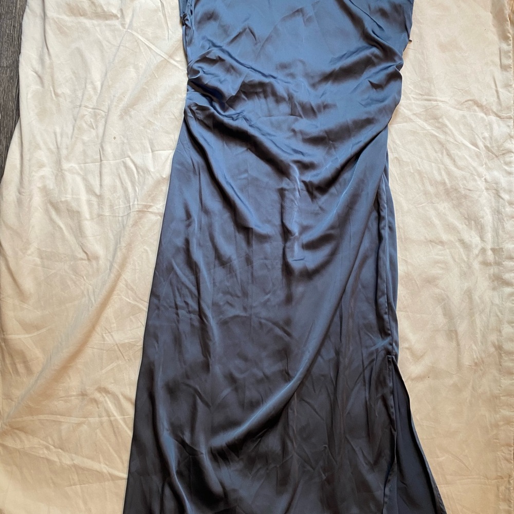 a new day Blue Satin Midi Dress - Picture 4 of 9